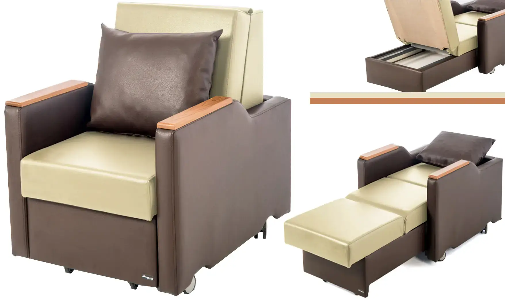 FAUTEUIL LIT D'ACCOMPAGNANT HOSPITALIER
