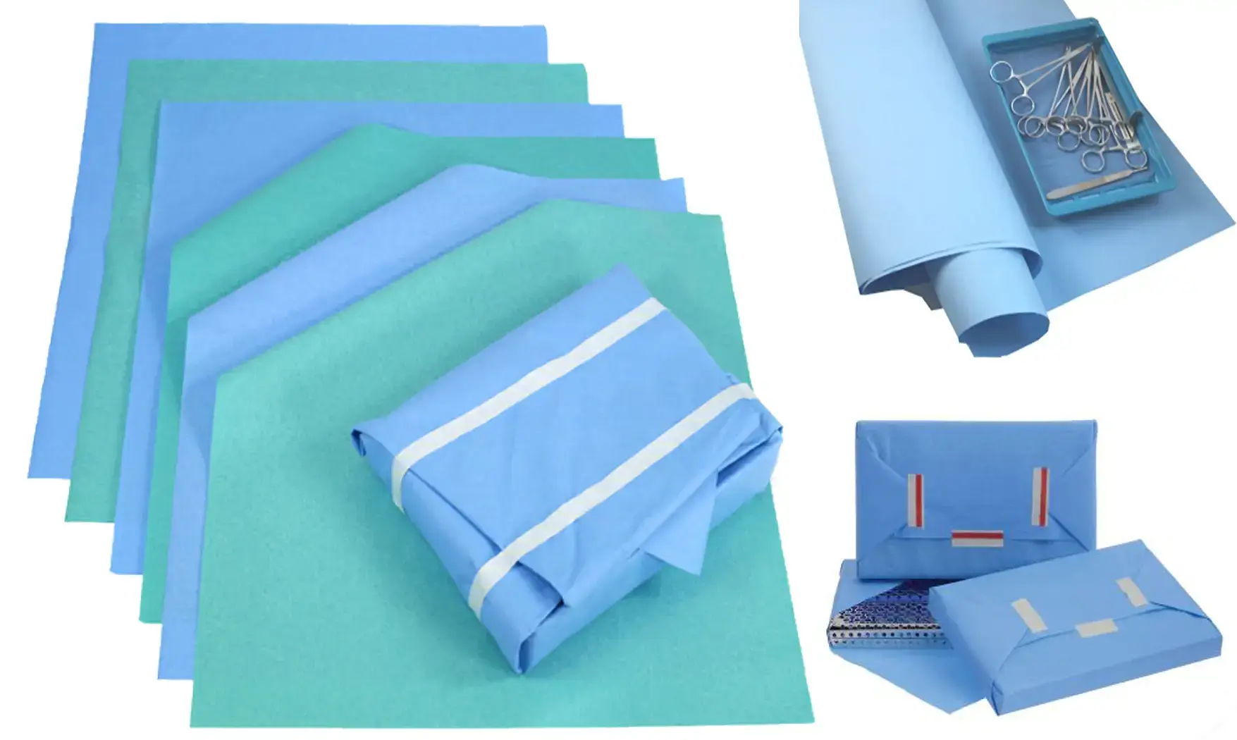 FEUILLES STERILISATION,CREPE,NON-TISSE
